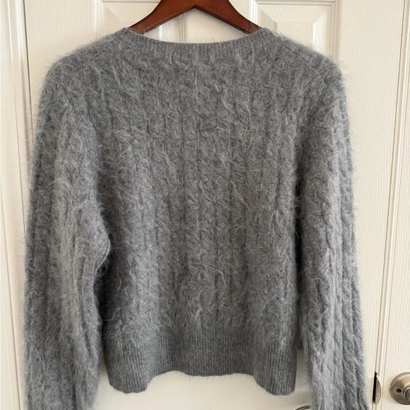 J.crew Brushed Cashmere cable-knit sweater in grey - Picture 5 of 9